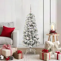 vidaXL "Schlussverkauf" Künstlicher klappbarer Weihnachtsbaum - Tannenbaum - Kunstbaum moderne - Grün und Weiß 120 cm C12936