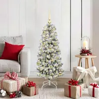 vidaXL "Schlussverkauf" Künstlicher klappbarer Weihnachtsbaum - Tannenbaum - Kunstbaum moderne - Grün und Weiß 120 cm C12937