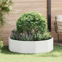 vidaXL "Schlussverkauf" Pflanzkübel im Garten - 1 pc - Blumenbeet/Gartenbeet - Weiß 120x120x35 cm Stahl C13605