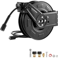 StarTech.com Schlauchaufroller für Hochdruckreiniger - Schlauchtrommel aus Stahl - 18,3 m Schlauch - 6,35 mm Ø - Max. 275 bar - Automatisches Aufrollen - Wand- & Bodenmontage