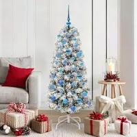vidaXL "Schlussverkauf" Künstlicher klappbarer Weihnachtsbaum - Tannenbaum - Kunstbaum moderne - Grün und Weiß 150 cm C12943