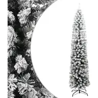 Prolenta Maison Exclusive - Künstlicher Weihnachtsbaum Schlank mit Schnee Grün 240 cm PVC