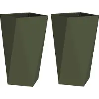 Syfax Pflanzkübel 2 Stk. Olive Grün 40 x 40 x 75 cm Stahl