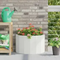 vidaXL "Schlussverkauf" Pflanzkübel im Garten - 1 pc - Blumenbeet/Gartenbeet - Weiß 60x30x35 cm Stahl C13591