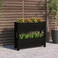 vidaXL "2026 Promotion" Hochbeet - Pflanzkübel - Schwarz 77x25x66 cm - Massivholz Kiefer - Beete CC28998