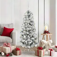 vidaXL "Schlussverkauf" Künstlicher klappbarer Weihnachtsbaum - Tannenbaum - Kunstbaum moderne - Grün und Weiß 150 cm C12942