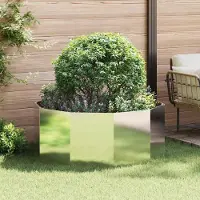 vidaXL "Schlussverkauf" Pflanzkübel im Garten - 1 pc - Blumenbeet/Gartenbeet - Silber 120x120x50 cm Edelstahl C13617