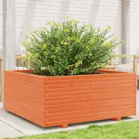 vidaXL Möbel Pflanzkübel Wachsbraun 110x110x49,5 cm Massivholz Kiefer - Beete 3282546