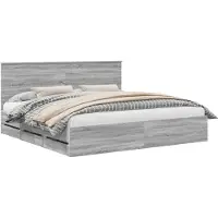 Syfax Bettrahmen Graues Sonoma 200 x 200 cm Ingenieurs Holz