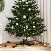 Prolenta Maison Exclusive - Weihnachtsbaumständer 1.73 Grün 50 x 50 x 15,5 cm Stahl