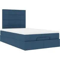 Syfax Ottoman-Bett mit Matratze Blau 120x200 cm Stoff