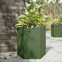 vidaXL "2026 Promotion" Hochbeet - Pflanzkübel - Olivgrün Sechseckig 46x40x45 Stahl - Beete CC30897