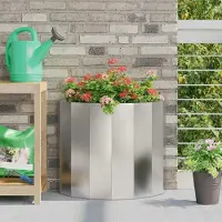vidaXL "Schlussverkauf" Pflanzkübel im Garten - 1 pc - Blumenbeet/Gartenbeet - Silber 60x30x50 cm Edelstahl C13603