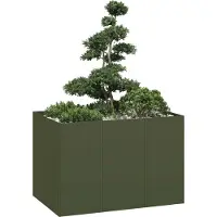 vidaXL "Rabatt" Pflanzgefäß - Elegantes Design - Olivgrün 120x80x80 cm Stahl - Beete CC24590