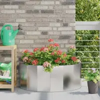 vidaXL "Schlussverkauf" Pflanzkübel im Garten - 1 pc - Blumenbeet/Gartenbeet - Silber 90x45x35 cm Edelstahl C13589