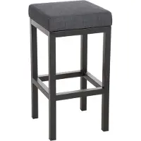 DELUKE Barhocker KIEL - Dunkelgrau, Stoff, Stahl, 85cm Höhe | Barhocker ohne Lehne Barstuhl Tresenhocker Tresenstuhl Kneipenhocker Kneipenstuhl