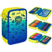 CoolPack - JUMPER 3 - Dreifach-Federmäppchen mit Zubehör - FOOTBALL 2T