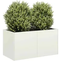 vidaXL "Rabatt" Pflanzkübel modernem Design - Blumentopf/Pflanzkasten - Weiß 80x40x40 cm Kaltgewalzter Stahl - Beete CC24579