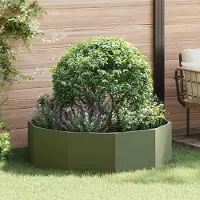 vidaXL "Schlussverkauf" Pflanzkübel im Garten - 1 pc - Blumenbeet/Gartenbeet - Olive Grün 120x120x35 cm Stahl C13606