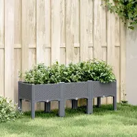 Prolenta Maison Exclusive - Pflanzkasten mit Beinen Blaugrau 120x40x42 cm PP