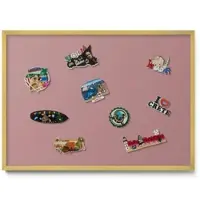 Tulup MAGNETTAFEL 70x50 cm Goldener Rahmen Pastellrosa