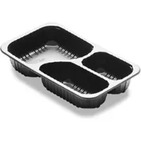 Duni GmbH 384x DUNIFORM DF Baseline Schale 3Teilung. 260 x 158 x 44,7 mm Schwarz 3-Teilung