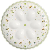 Villeroy & Boch Eierbecher "Eierteller Easter Delight ø 24,2 cm grün", grün, B:24,2cm H:3,2cm Ø:24,2cm, Porzellan, Eierbecher, Eierbecher, Mikrowellengeeignet