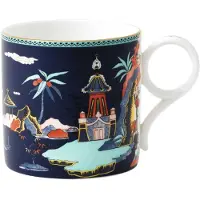 Wedgwood Wonderlust Blue Pagoda Fein Bone China Becher mit 22K Gold, 300ml