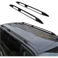 Omtec Dachreling Dachgepäckträger für Ford Connect 2002-2014 Kurzer Alu Schwarz 2x