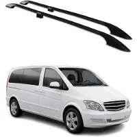 Omac Dachreling für Mercedes Vito W639 W447 2003-2025 L1 Kurzer Alu Schwarz