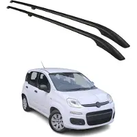 Omtec Dachreling Dachgepäckträger Relingträger für Fiat Panda 2012-2025 Alu Schwarz 2x