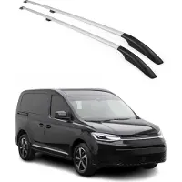 Omtec Dachreling 7566933 Fahrzeugdach beidseitig für VW Caddy V Kastenwagen (SBA, SBH) Aluminium