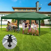 Jayseuw Pavillon 3 x 6m Pop Up Faltpavillon Faltbar Gartenzelt, UV-Schutz 50+ Pavillons Partyzelte Festzelt für Camping / Garten / Hochzeit / Strand, ohn Seiten Grün
