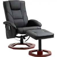 Dopwii Massagesessel, mit Fußhocker, 10 Massagepunkte, Liegefunktion, drehbarer Sitz, Schwarz, 73 x 83 x 106cm