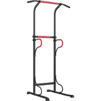 Fortuna Lai Power Tower höhenverstellbar Dip Station mit Klimmzugstange, Saugnäpfe Kraftstation für Zuhause
