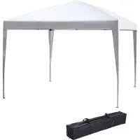 Fortuna Lai Pavillon 2,95x2,95m Pop-Up Faltpavillon mit UV-Schutz, faltbar, Stahl und Oxford-Gewebe, weiß für Gartenpartys und Events