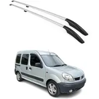 Omtec Dachreling Dachgepäckträger für Renault Kangoo 1996-2007 Kurzer Alu Silber