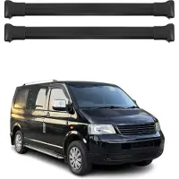 Omtec Dachträger für VW T5 T6 Transporter Multivan Caravelle 2003-2024 75kg Schwarz 2x