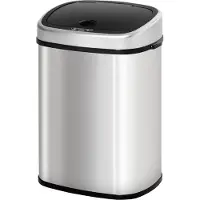 HOMCOM Automatik Mülleimer Abfalleimer mit Infrarotsensor Kücheneimer Silber