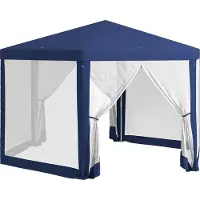 Outsunny Pavillon 4x3m Sechseckig Wasserabweisend Stabil Winterfest Pavillon