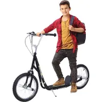 Zimtky Kinderroller mit Luftreifen Kickscooter 16 5 Schwarz 143 58 92 100