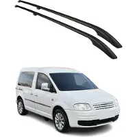 Omtec Dachreling 7520933B Fahrzeugdach beidseitig für VW Caddy III Kastenwagen (2KA, 2KH, 2CA, 2CH) Aluminium