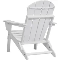 SucceBuy Adirondack Stuhlset 2, Plastikklapper Outdoor-Stühle, Allwetter-Terrassenstühle mit Tassenhalter, ergonomische entspannende Armlehne für Garten, Garten, Weiß