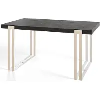 Alpi Möbel Rechteckiger Esstisch Ausziehbar Rosa, Moderner Wohnzimmertisch 120-220x80x77 cm, Dunkelgrau mit Metallbeinen in Weiß