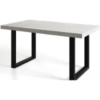 Alpi Möbel Alpi Moebel, Rechteckig Esstisch Loft-U, Ausziehbarer Tish 120-220x80x77 cm, Moderner Wohnzimmertisch, Weiß mit Schwarz Metallbeinen