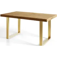 Alpi Möbel Esstisch Ausziehbar Loft-U, Moderner Wohnzimmertisch 180-280x90x77 cm, Lancelot mit Metallbeinen in Gold