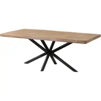 MASSIVMOEBEL24.DE MASSIVMOEBEL24 Baumtisch Mango 200x100x76 beige lackiert / Kreuzgestell anthrazit matt FREEFORM 5