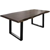 MASSIVMOEBEL24.DE MASSIVMOEBEL24 Baumtisch Akazie 200x100x77 grau lackiert / U-Beine anthrazit glänzend FREEFORM 5