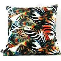 Casa Padrino Luxus Kissen Afrika Safari Mehrfarbig 45 x 45 cm - Edles Deko Kissen aus feinstem Samtstoff