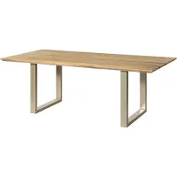 MASSIVMOEBEL24.DE MASSIVMOEBEL24 Esstisch Mango 200x100x76 natur lackiert / Epoxid schwarz, U-Beine silber matt EPOXY